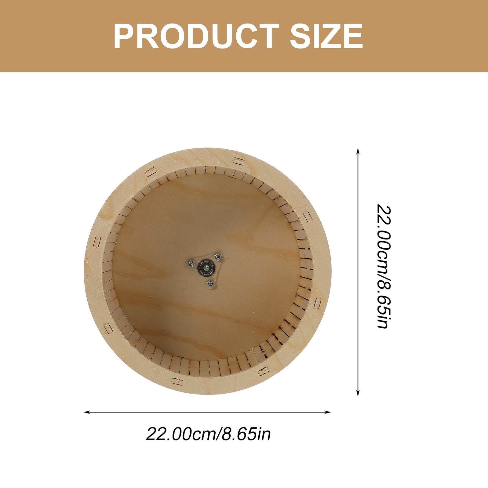 VALICLUD Roue en Bois pour Hamster Silencieuse de 22 CM Roue d'exercice pour Cage à Hamster Naturel pour Chinchilla et Petits Rongeurs Accessoire Anti-Stress Solide