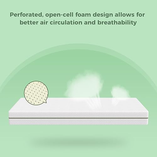 Miniatura 7 de Colchón para cuna, colchón cómodo de doble cara para bebés y niños pequeños con espuma viscoelástica de gel frío y funda extraíble, se adapta a