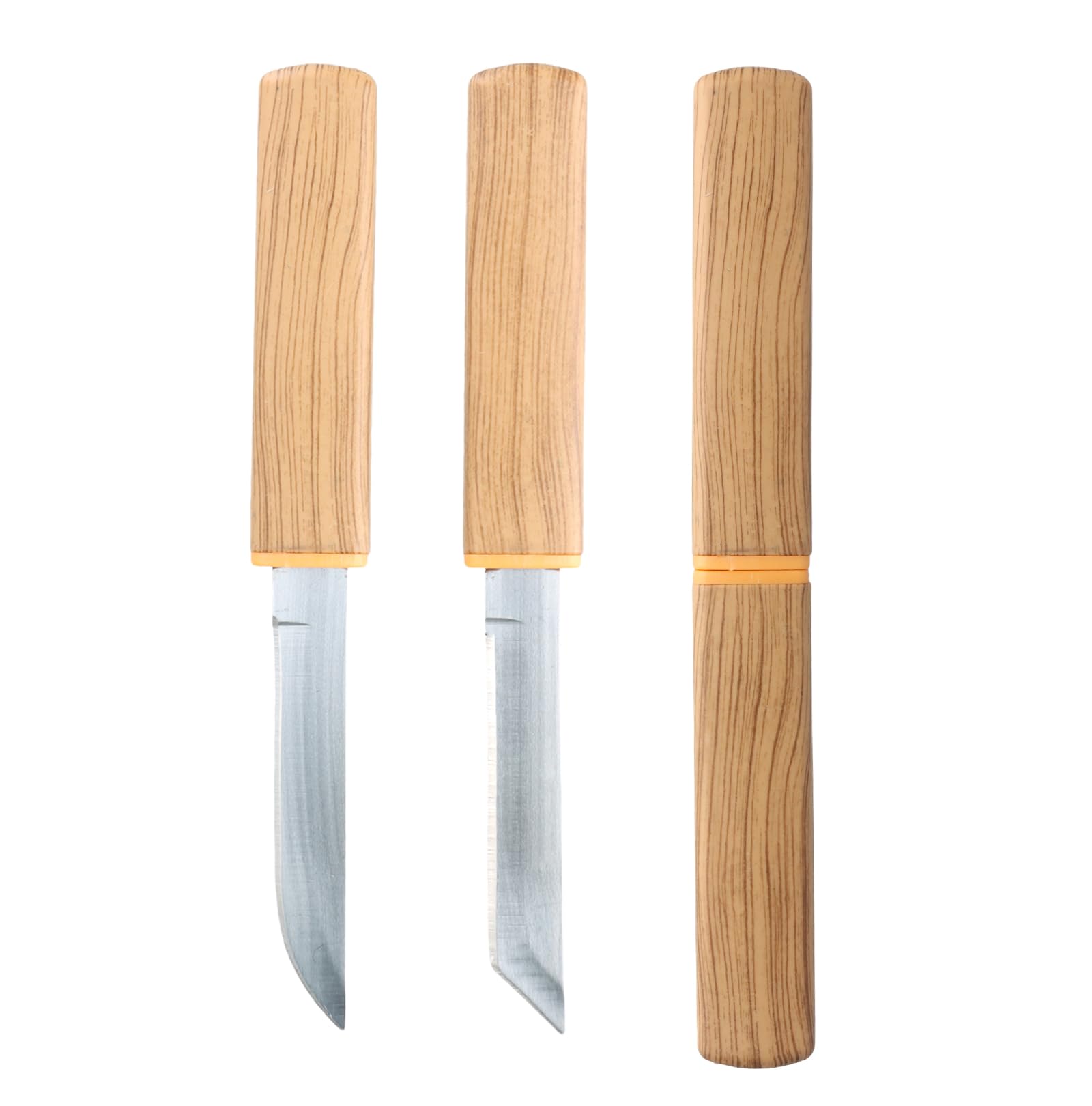 Cuchillo de caza 2 en 1 para exteriores, cuchillo de caza con vaina, 18,5 cm, cuchillo de caza doble, cuchillo profesional para exteriores con mango de madera para actividades al aire libre