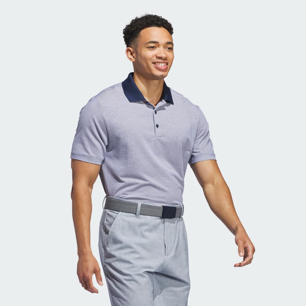adidas Ottoman Stripe Golf Polo Shirt Maglietta da Golf Uomo