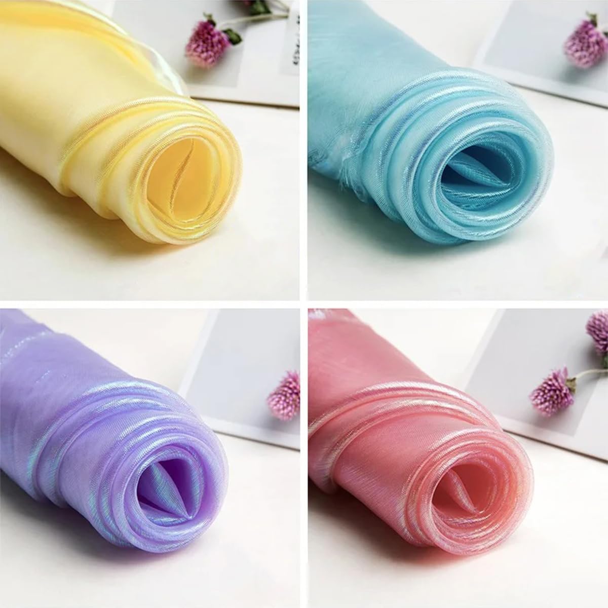 Tela De Tul Láser, Organza con Degradado De Arcoíris De 150 Cm De Ancho, Hilo De Vidrio, Tela De Malla De Costura Colorida, Materiales De Bricolaje