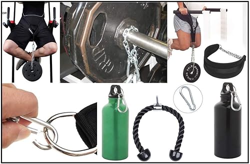 Miniatura 6 de Mosquetón Bushcraft de alta resistencia galvanizado en zinc negro y plateado, ganchos de eslabones de 200 a 500 libras, carga de 2, 6 y 12 paquetes