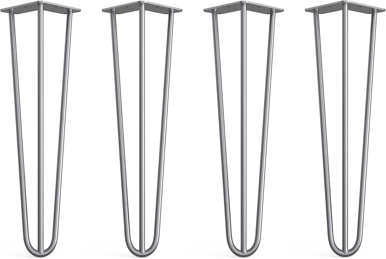 4 x Hairpin Legs from DT IRONCRAFT 45cm 3 Rod / 10mm, Bare Steel