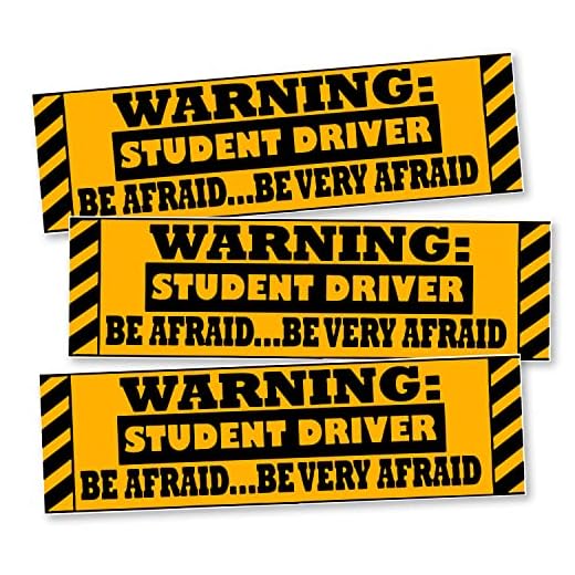 Vaygway Warning Student Driver Magnet for Car- 3 Pack Warning Student Driver Vehicle Bumper Magnet- High Reflective Safety Bumper Sign Sticker for New Driver