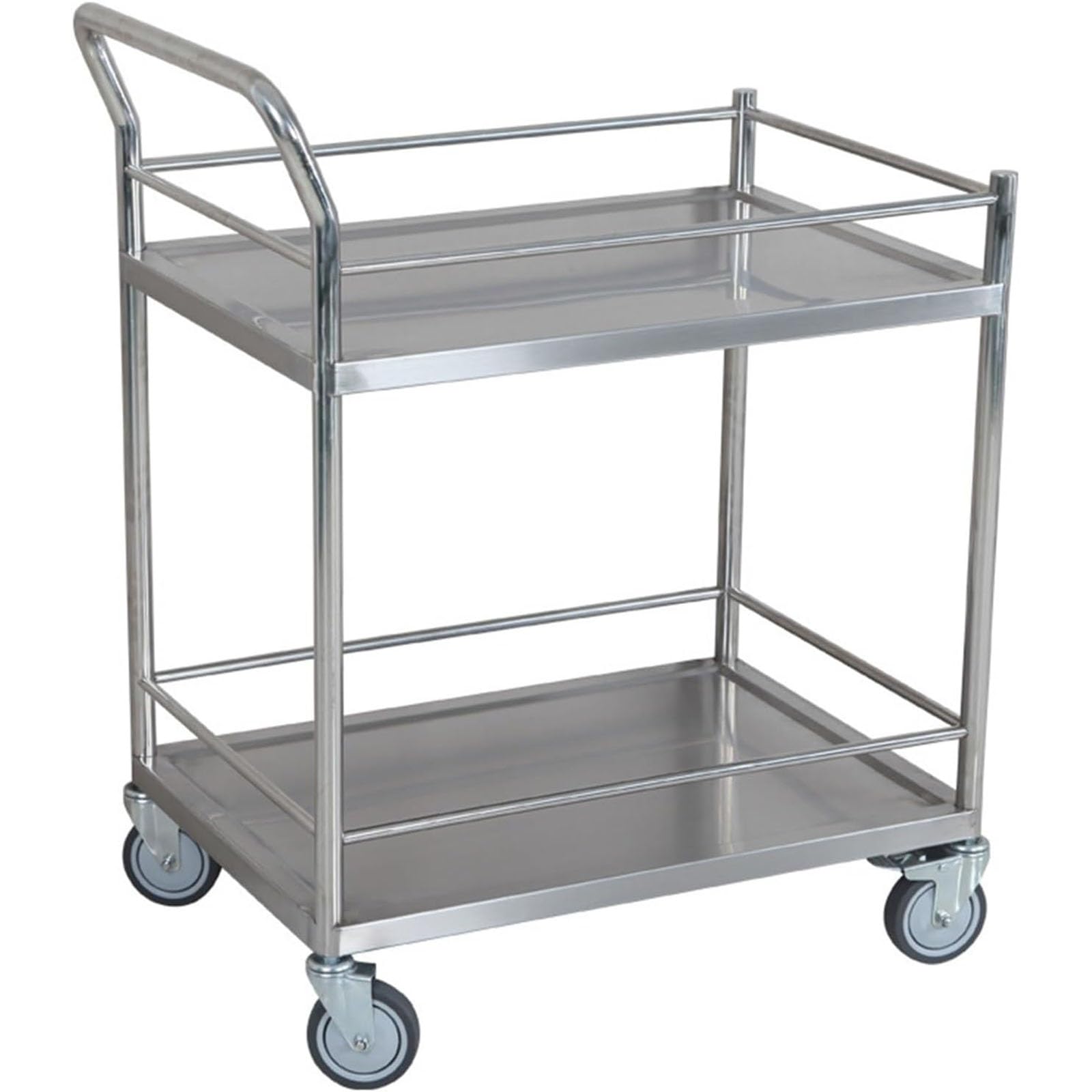 Carrello in Acciaio Inossidabile Carrello Multiuso in Acciaio Scaffale Carrello da Cucina Carrello da Trasporto per Cucina Commerciale Ristorante Hotel e Garage(45X45X85cm)