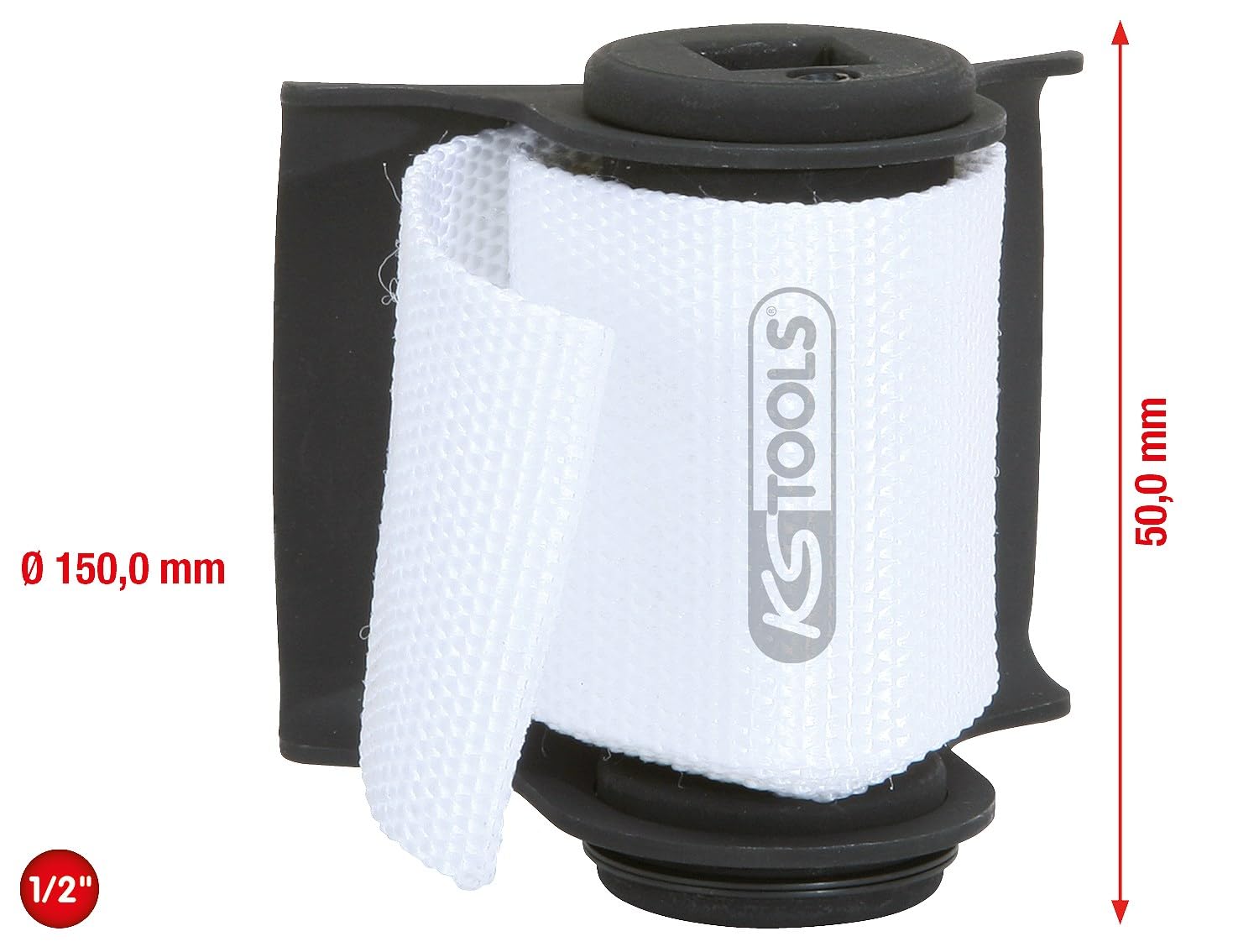 KS Tools 455.0055 Chiave a Cinghia per Filtro Dell'Olio, Fino a 150 mm, 1/2"