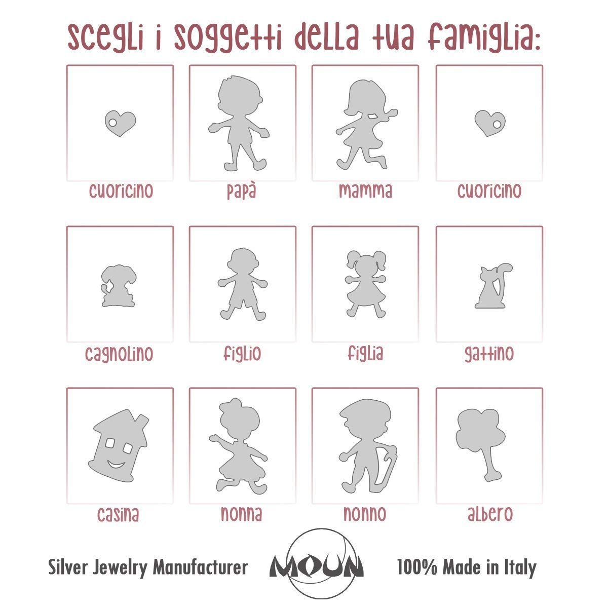 Collana con la tua Famiglia in argento 925. Incisioni gratuite.