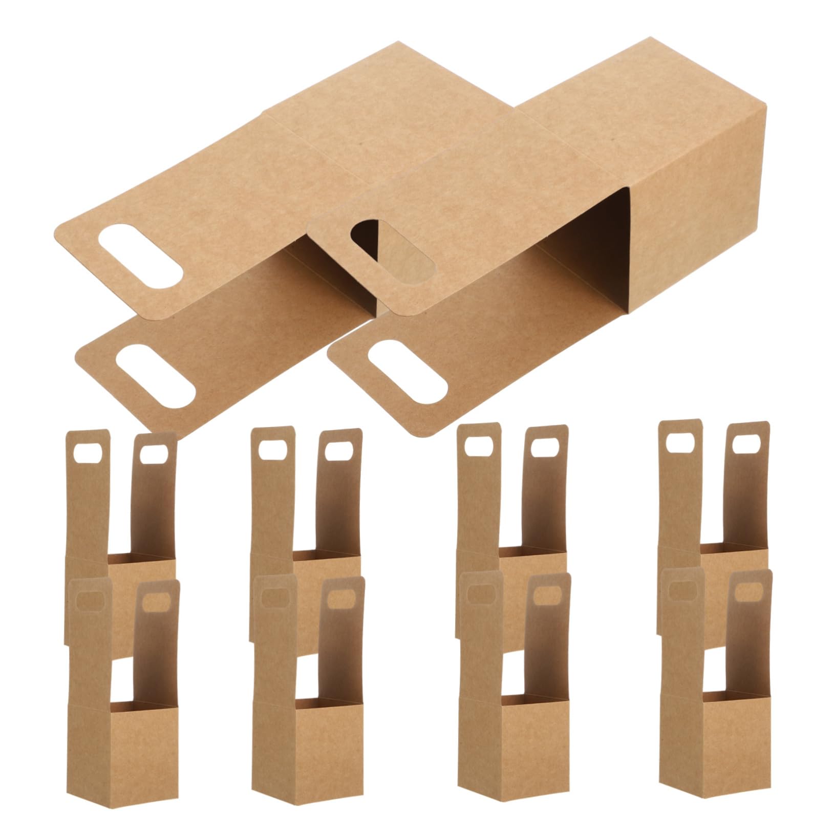 NAMOARLY Takeout Cup Carrier Bag 10pcs Paper Drink Carrier Holder Single Cup Holder for Cold Hot Beverages