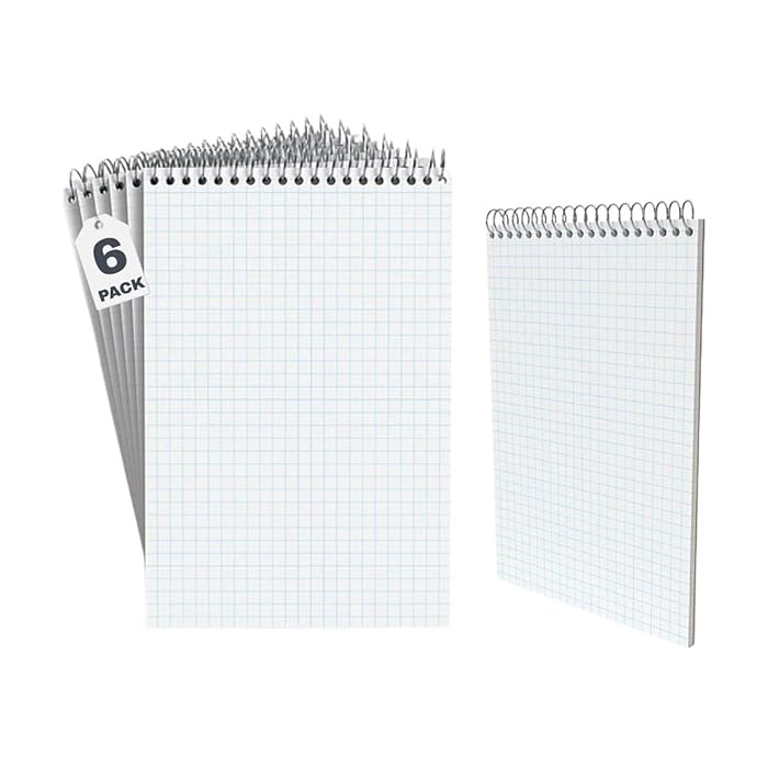Buy 1InTheOffice Graph Ruled Notepad 6" x 9", Quad Ruled Graph Paper