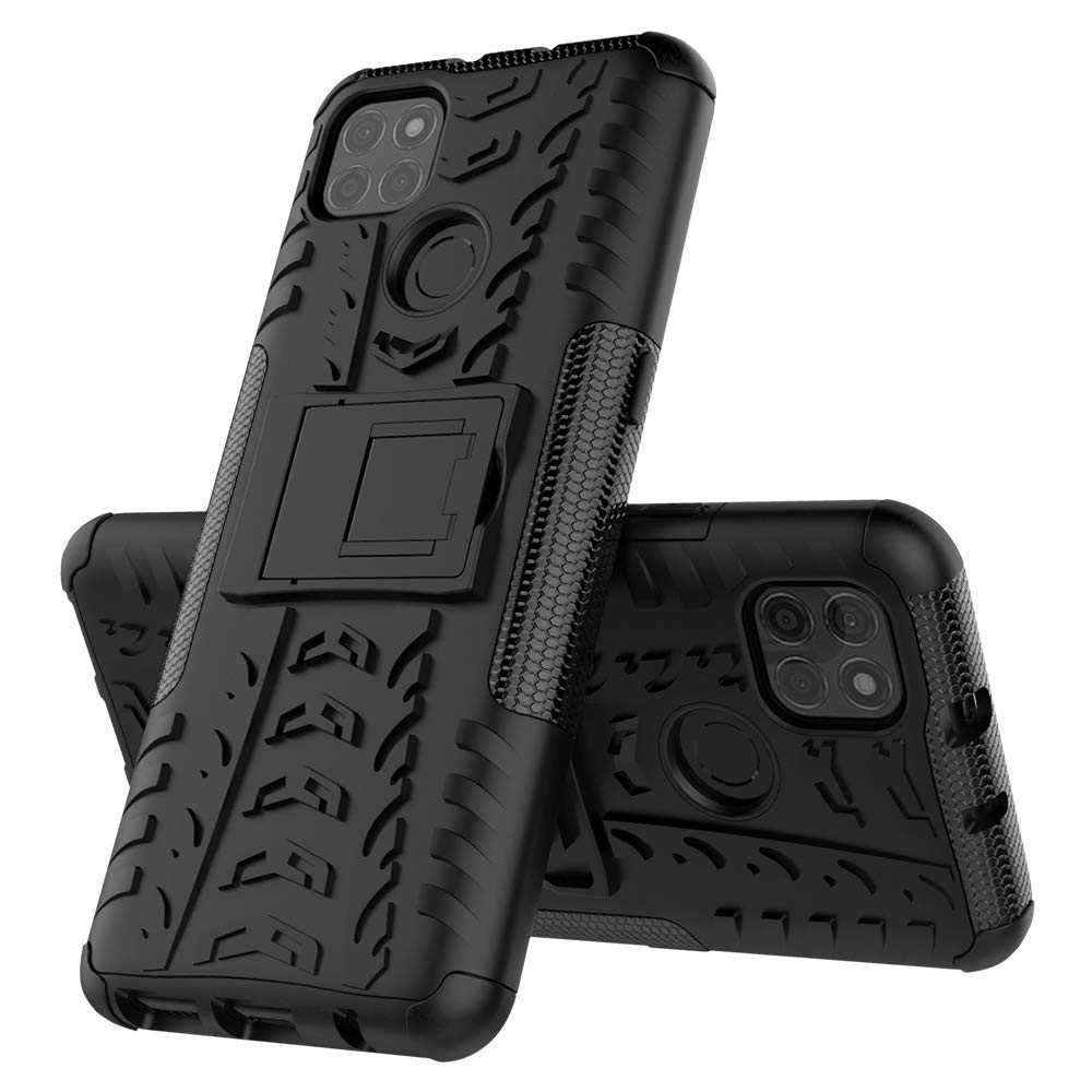 Newlike Motorola Moto G9 Power Shock Proof Duel Layer Hybrid Armor Back Cover Case with Kickstand Wheel Pattern for Moto G9 Power (Black) (B08RWSPD57) Amazon Price History, Amazon Price Tracker