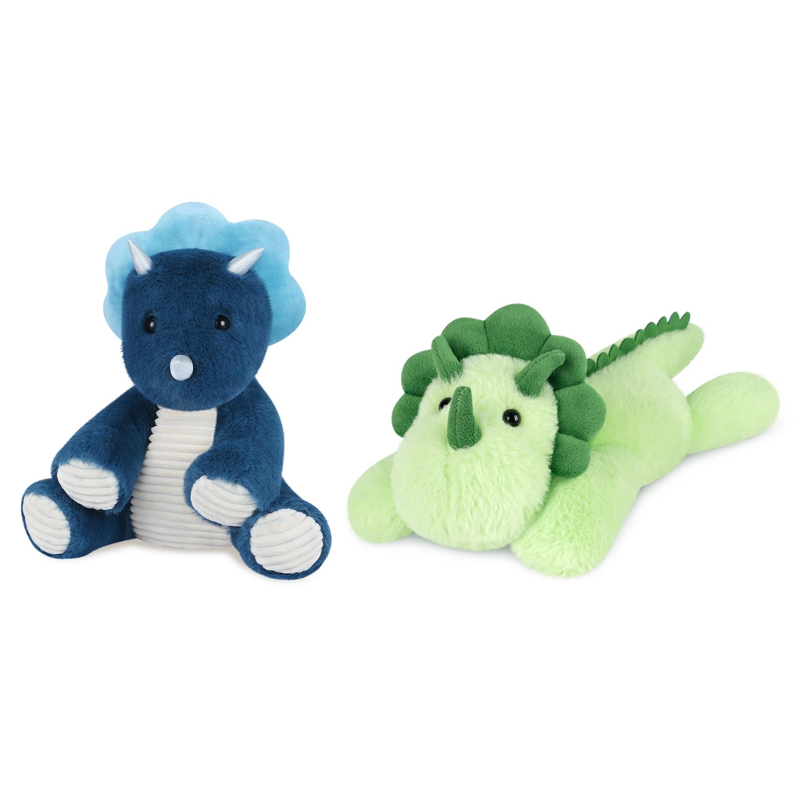 Microwavable Coolable Triceratops Dinosaur Stuffed Animals Heated Stuffed Animal Heating Pads for Soothing Relaxation Navy Blue Dino Plush