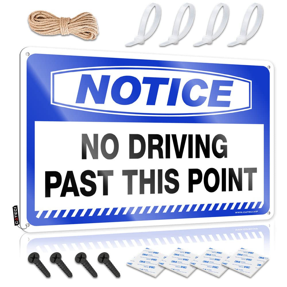 HELIOFORGE Funny Room Decor Notice No Driving Past This Point Tin Sign Vintage Signs Metal Tin Metal Decor(30X40CM)