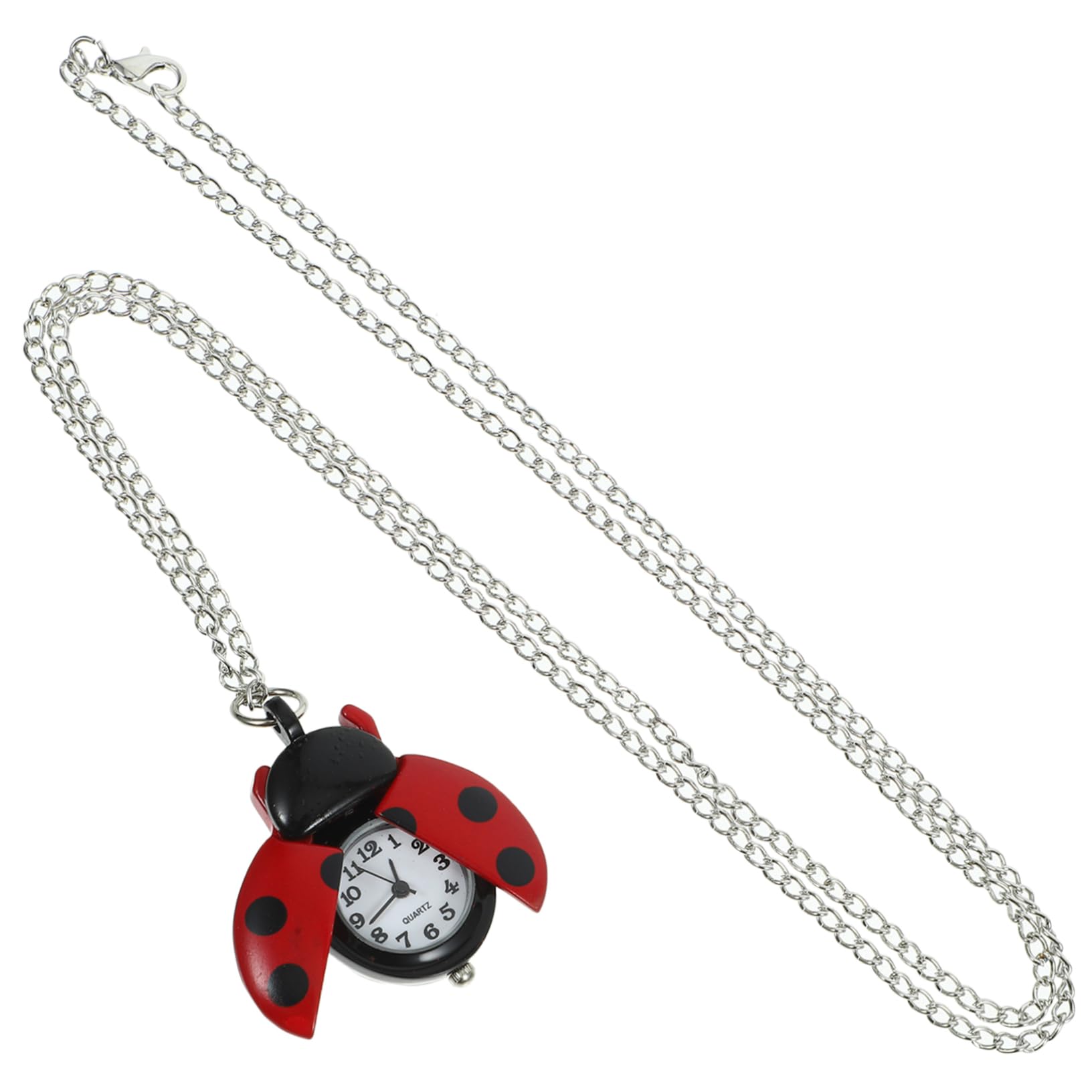VALICLUD Reloj de bolsillo con cadena, reloj de bolsillo vintage para niña, reloj de bolsillo, reloj de bolsillo retro de mariquita, reloj de bolsillo colgante, reloj de bolsillo para hombre y niño