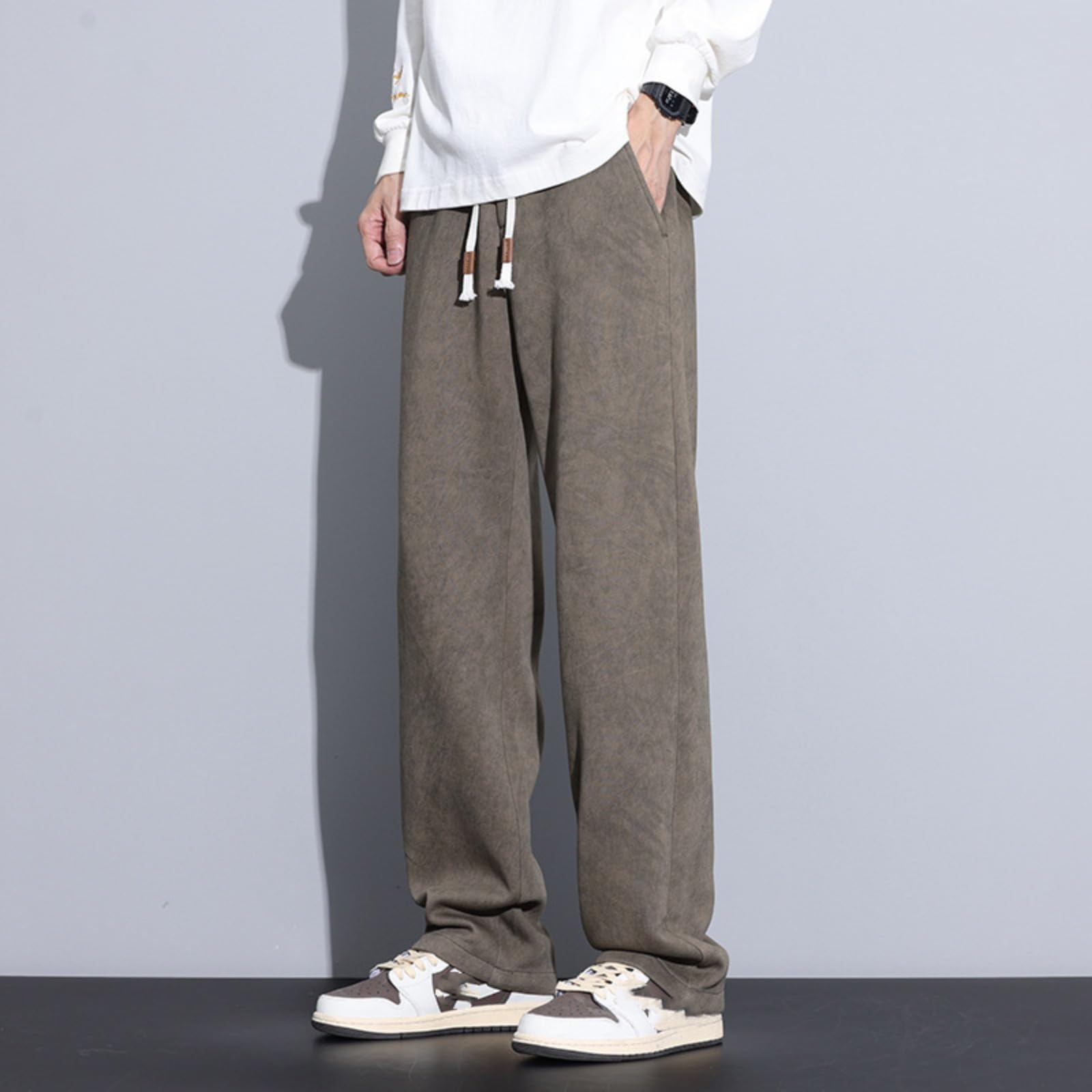 Pantaloni Casual in Stile Americano Larghi Dritti Lunghi per Uomini per Primavera Autunno