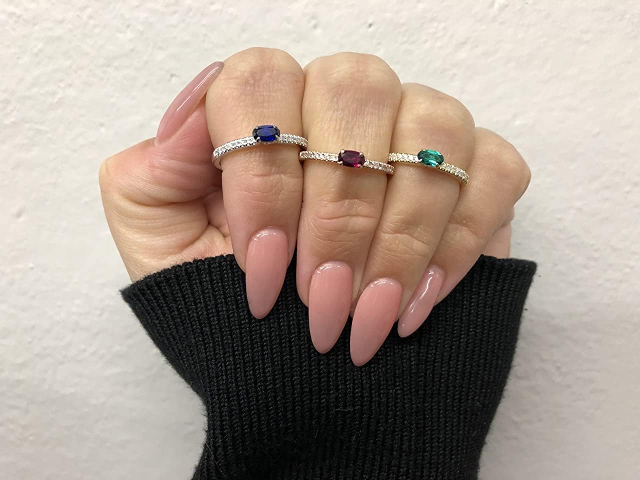 Boston Bay Diamonds 10K Gold 1/10cttw Diamond and East-West Oval Gemstone Statement Ring - Image 5