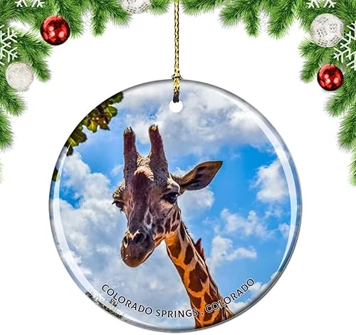 Weekino Colorado Springs - Adorno de árbol de Navidad de Colorado Springs para zoológico jirafa Estados Unidos decoración colgante colgante para Weekino Colorado Springs - Adorno de árbol de Navidad de Colorado Springs para zoológico jirafa Estados Unidos decoración colgante colgante para