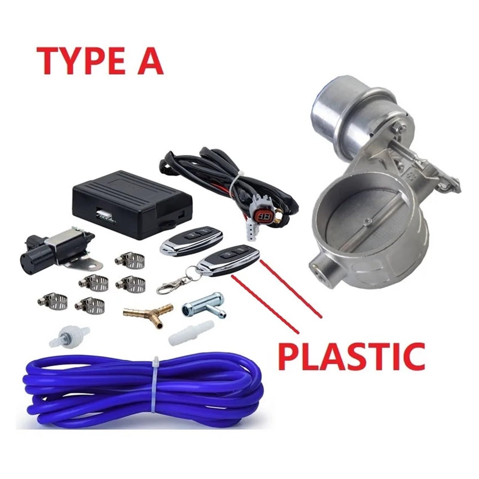 Valvola EGR Ricircolo Gas Scarico Set Valvola Controllo Scarico Con Attuatore Vuoto CUTOUT 2 2.36 2.5 2.75 3 Tubo 3,5 Pollici STILE CHIUSO Con Telecomando Wireless