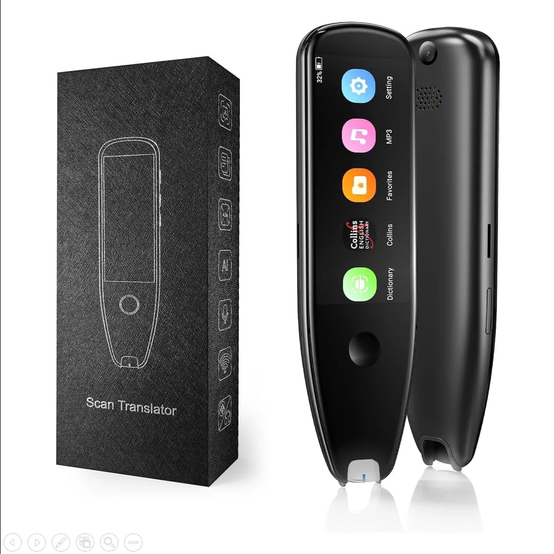 QIWA AI Translation Pen with 3.5" Touch Display, Supports 112 Languages, Instant Text & Voice Translation, OCR Reading Scanner, Wi-Fi & Bluetooth Connectivity for Travel, Study, Business and Learning