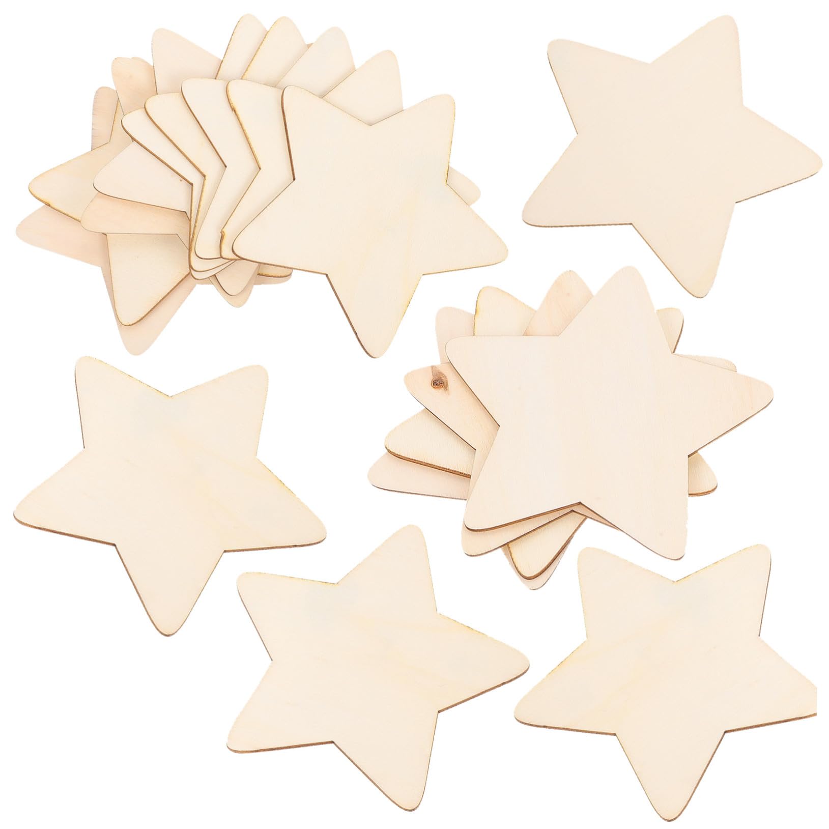 50pezzi Stelle di Legno Personalizzate Fette di Legno Forma Stella Trucioli per Artigianato Fai da Te per Ragazzo Ragazza Ragazza Graffiti Accessorio Naturale Dipingi Creazioni