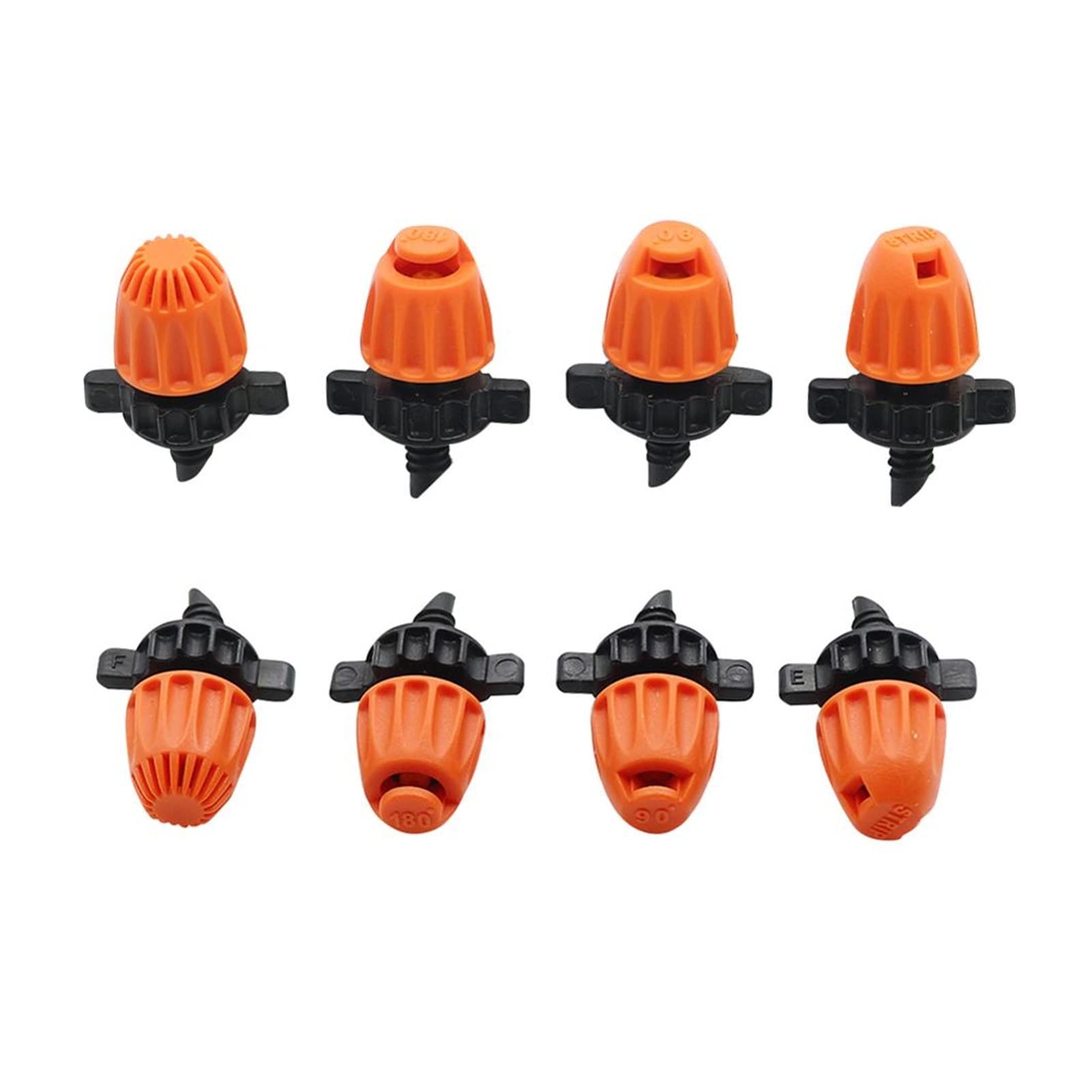 Sistema di irrigazione for irrigazione a prato da giardino 200 pezzi di ugello a rifrazione a striscia filettata da 4 mm Angolo di spruzzo 90/180/360 Sprinkler for irrigazione a goccia da giardino ( C
