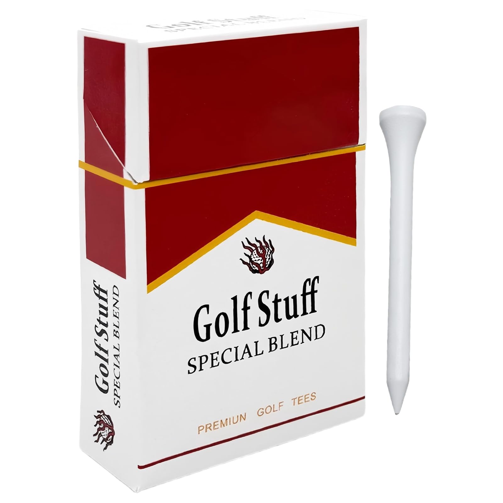 FeiatPogra Golf Tees - MulliganBro 12 Pack Funny Golf Gift for Men - Novelty Golf Tees with Cigarette Box Design - Golf Gag Gift & Golf Accessories for Golfers