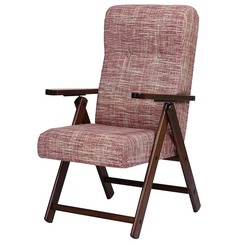 PALUPLUS Poltrona Molisana Reclinabile, Misura 62x67x109 cm, Schienale Regolabile in 4 Posizioni, Struttura e Braccioli in Legno di Faggio, Sedia per casa, Portata 110Kg -221C (Rosso Striato)