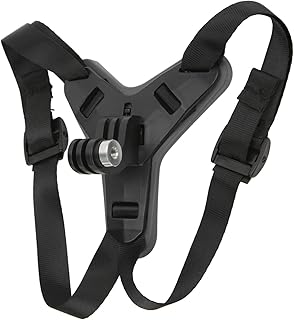 ASHATA Motorcycle Helmet Chin Mount,Helmet Chin Mount Adjustable Strap Prevent Slip Motorcycle Helmet Camera Bracket for Hero 7 6 5(Black)