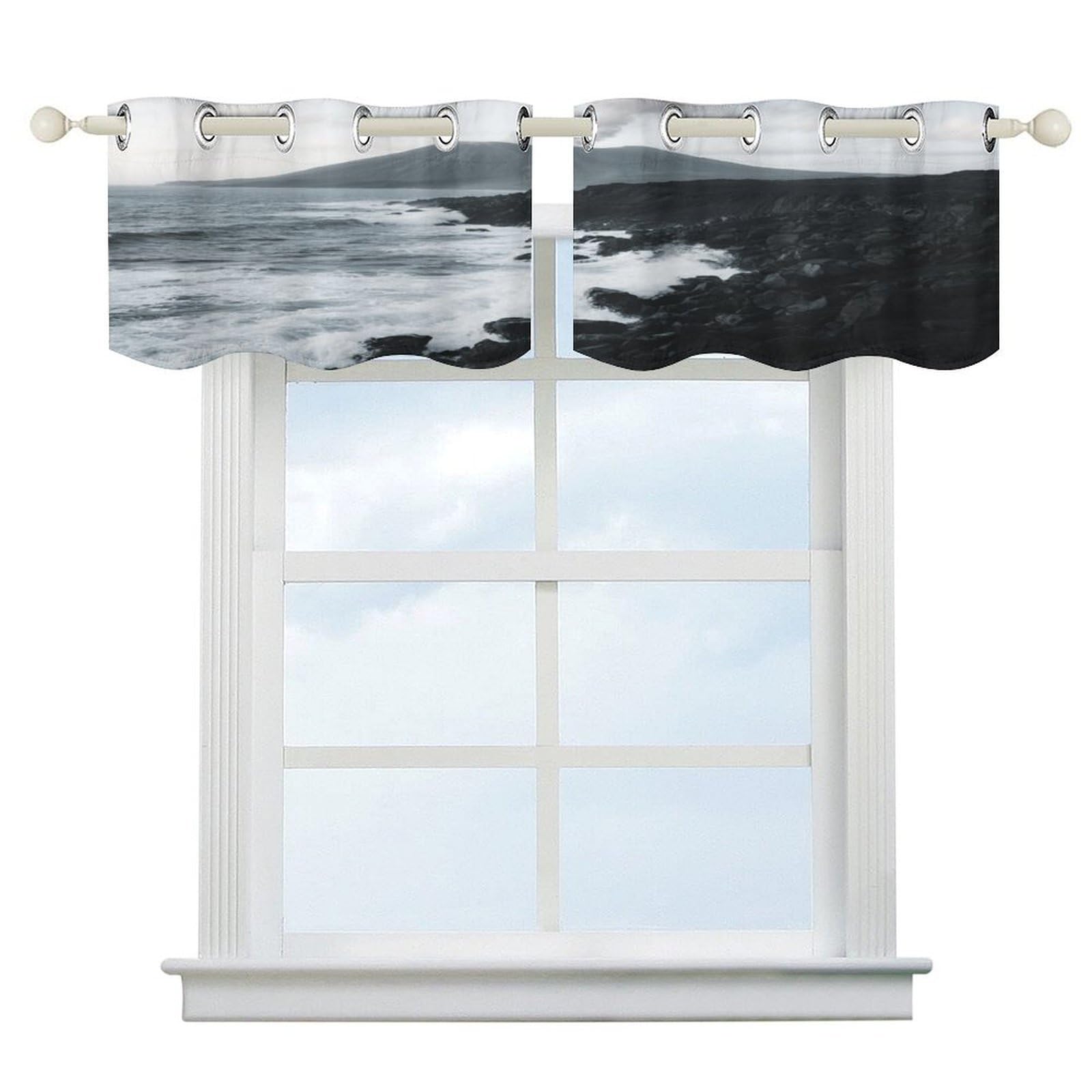 FekiLoot Hawaii Volcanic Coast Short Curtains Valance Curtain