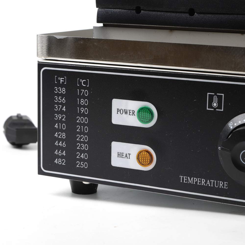 Gofrera profesional de acero inoxidable, 6 unidades, para gofres, con mango, con temporizador, 220 V, 1500 W
