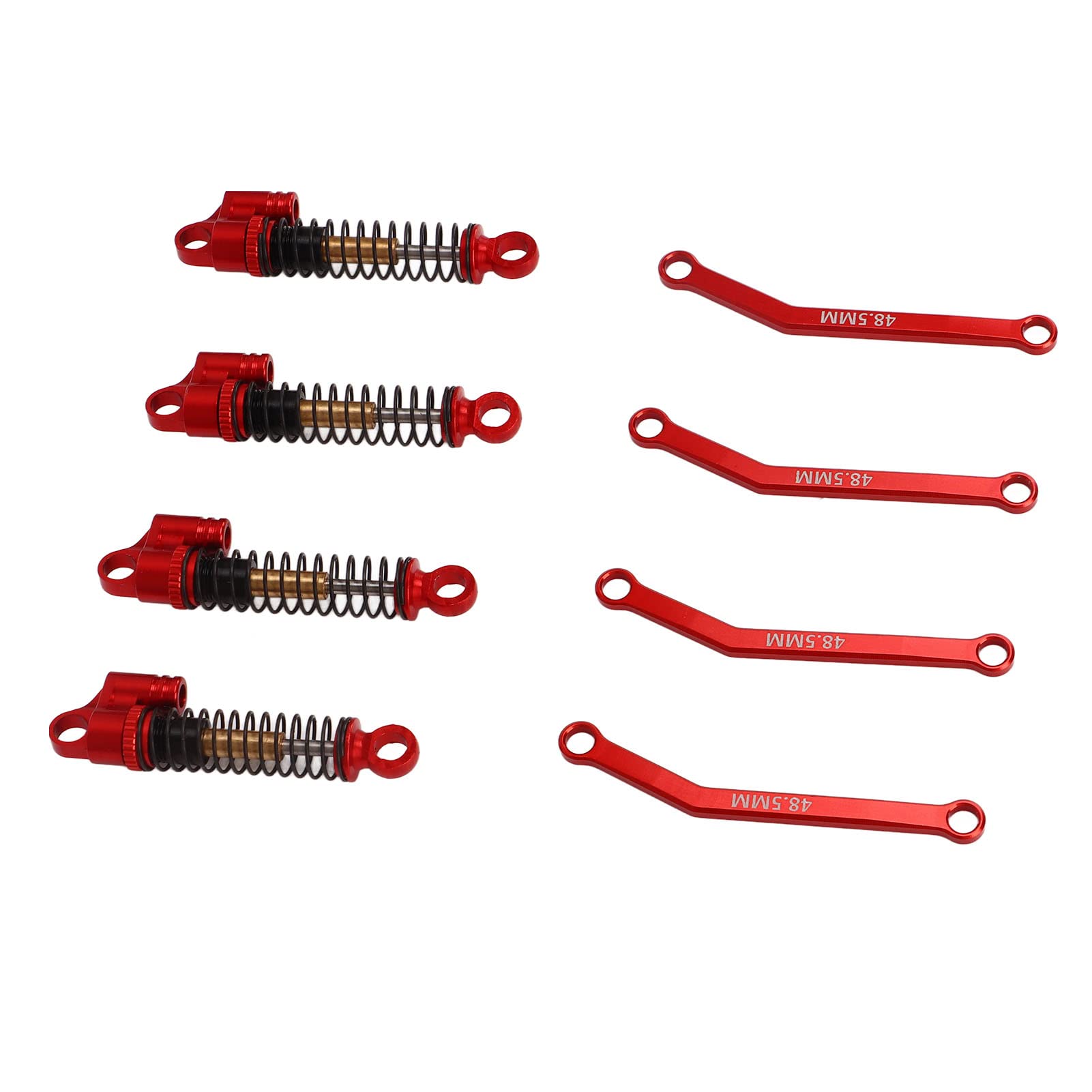 Zestaw drążków kierowniczych 1/24, stop aluminium, stal, wysoka dokładność, niewielka waga, zestaw drążków kierowniczych 1/18 do FMS FCX24 (czerwony)