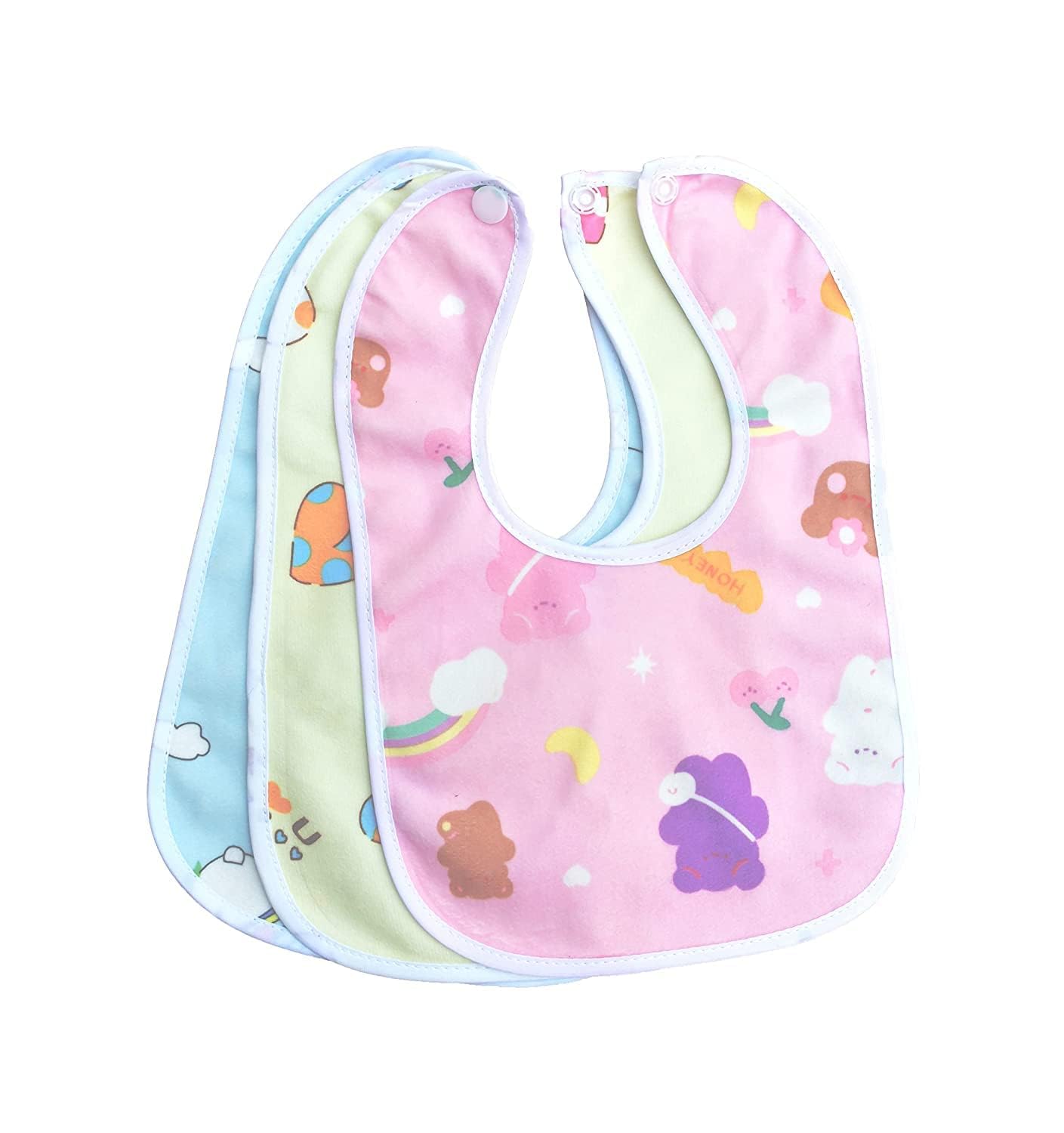 4NEwBiES Fastdry Baby Bibs, Waterproof, Spill Resistant, Soft Cotton, 0-12 Months (Pack of 12)-image-4