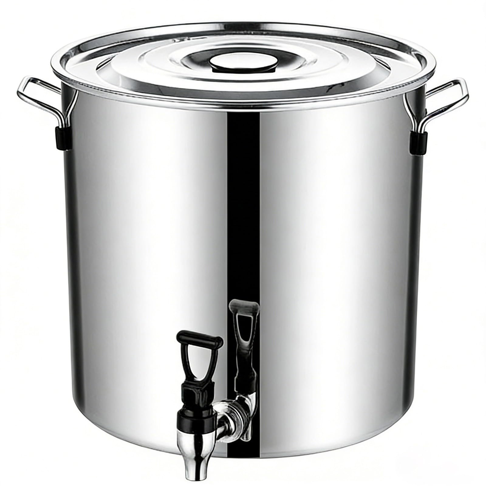 GTHTUHFD Stainless Steel Soup Pot With Lid - Versatile Stock Pot 25L Capacity Composite Bottom Milk Can With Tap For Cooking & Serving,160l