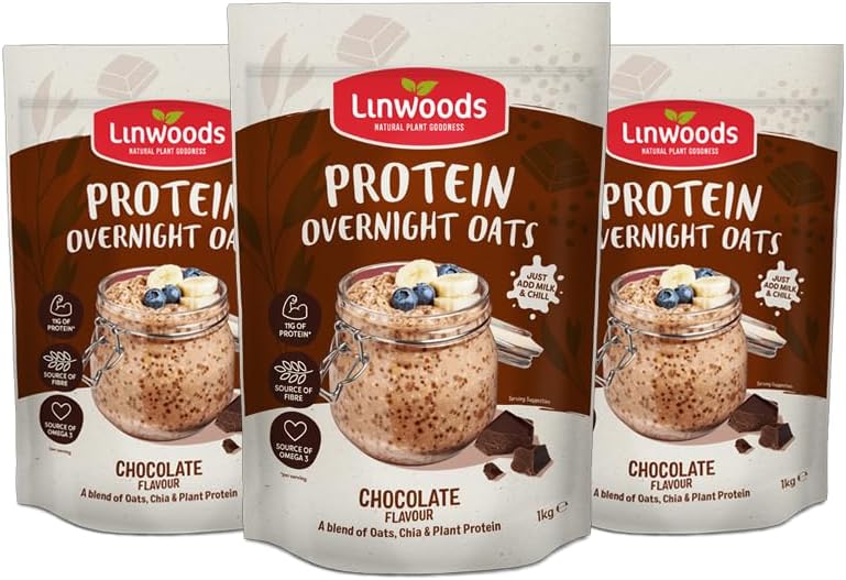 (3x 1KG) Chocolate Protein Overnight Oats | Gluten Free Oats | Healthy Plant Based Breakfast