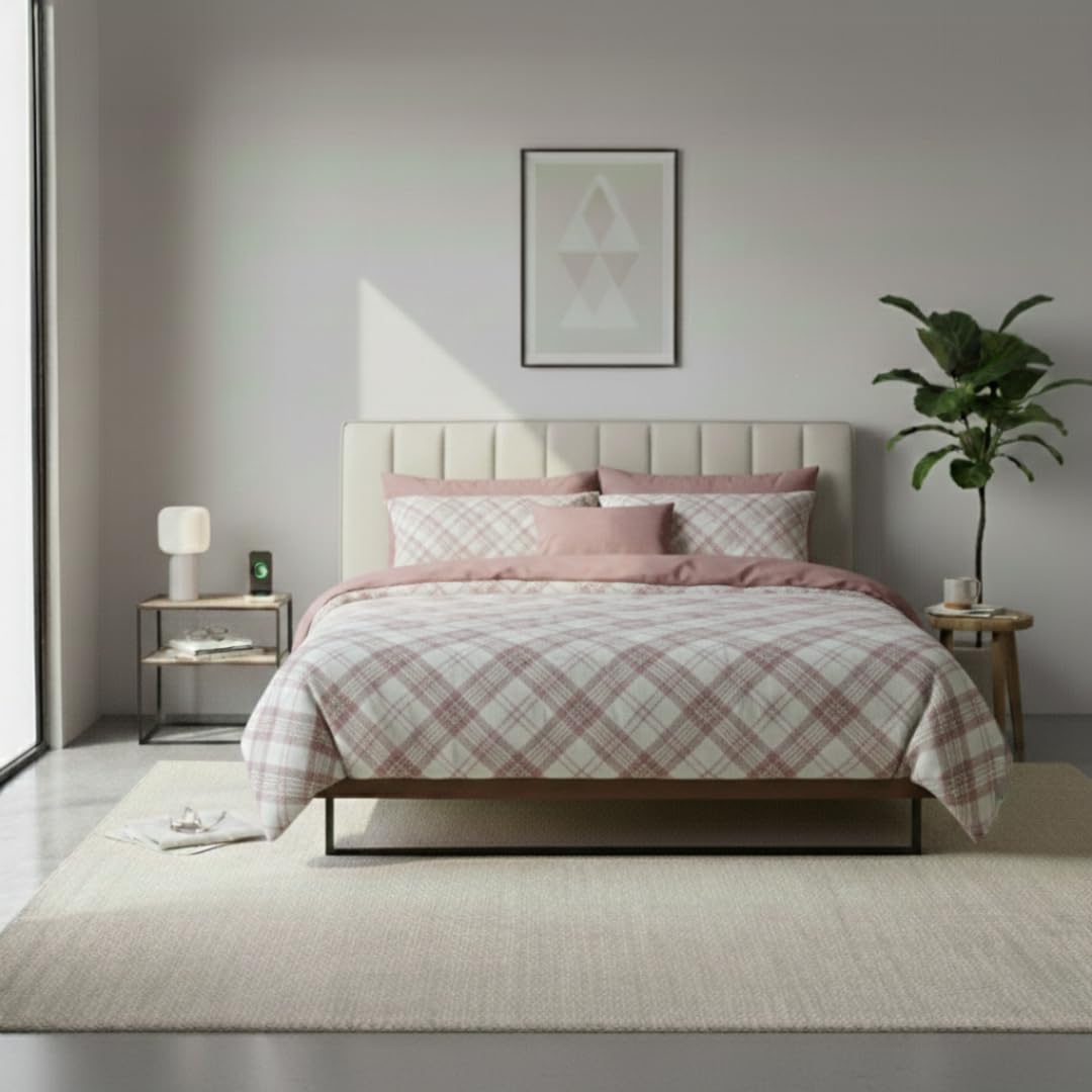Jenny Sesàl Scottish Cotton Sheet Set – Sheet Set + Pillowcases (Powder, Double)