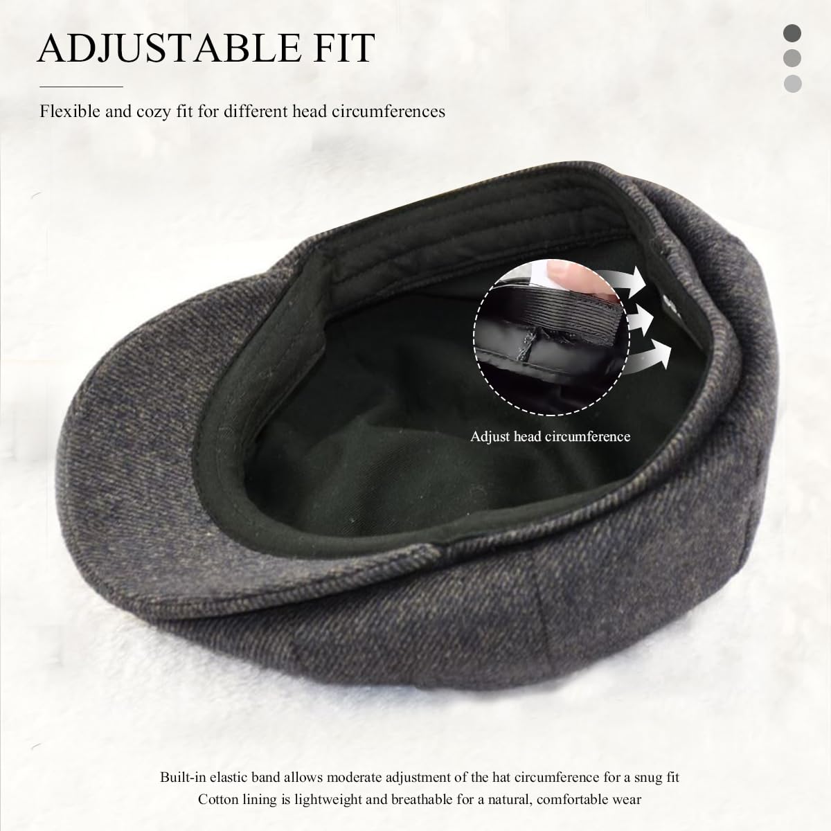 LumiSyne Vintage Berretto Piatto Coppola Uomo Donna 8 Pannelli Cappello Baker Boy Tweed a Spina di Pesce Misto Lana Regolabile Baschi Scozzesi Berretto Gatsby Newsboy cap Cappellino Autunno Invernale