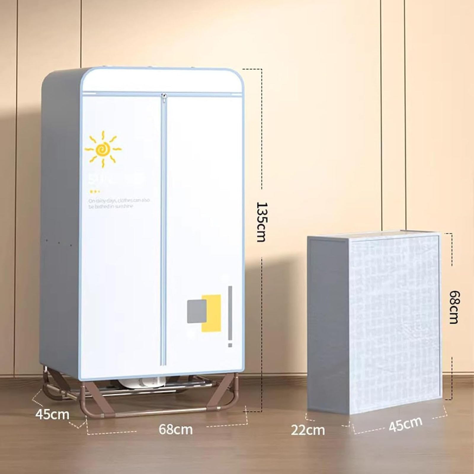 Tendedero con calefacción de 1000 W | Secadora de ropa eléctrica de 2 niveles con funda | Eficiencia energética | Tendedero de secado rápido para ropa húmeda en interiores | Temporizador de 180 minu