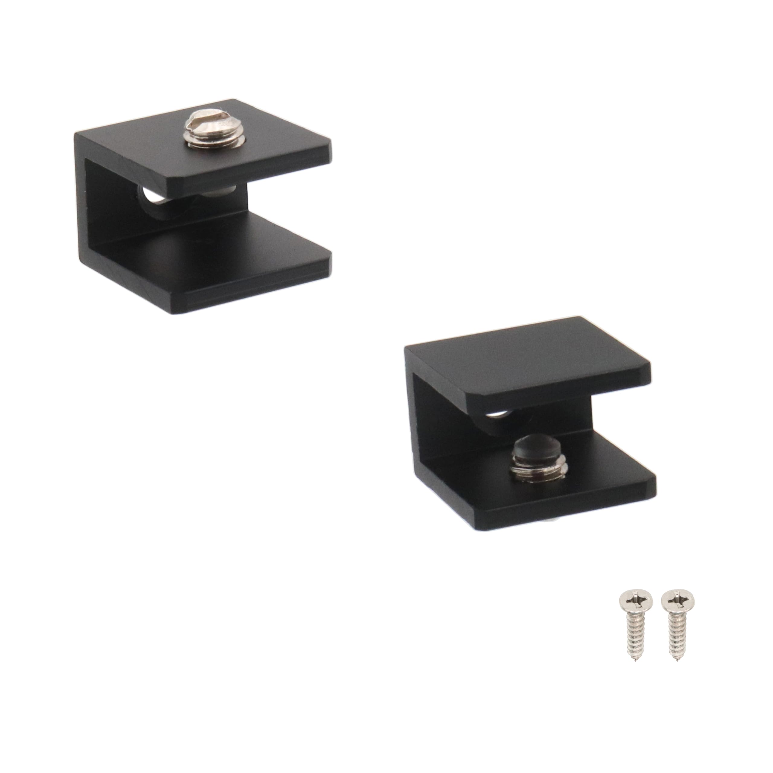 Scxcly Black ﻿Scxcly 12Pcs Glass Shelf Brackets, 6-8Mm (Applicable Thickness) Wall Mount Clamps Glass Shelves, Aluminum Alloy (Black)