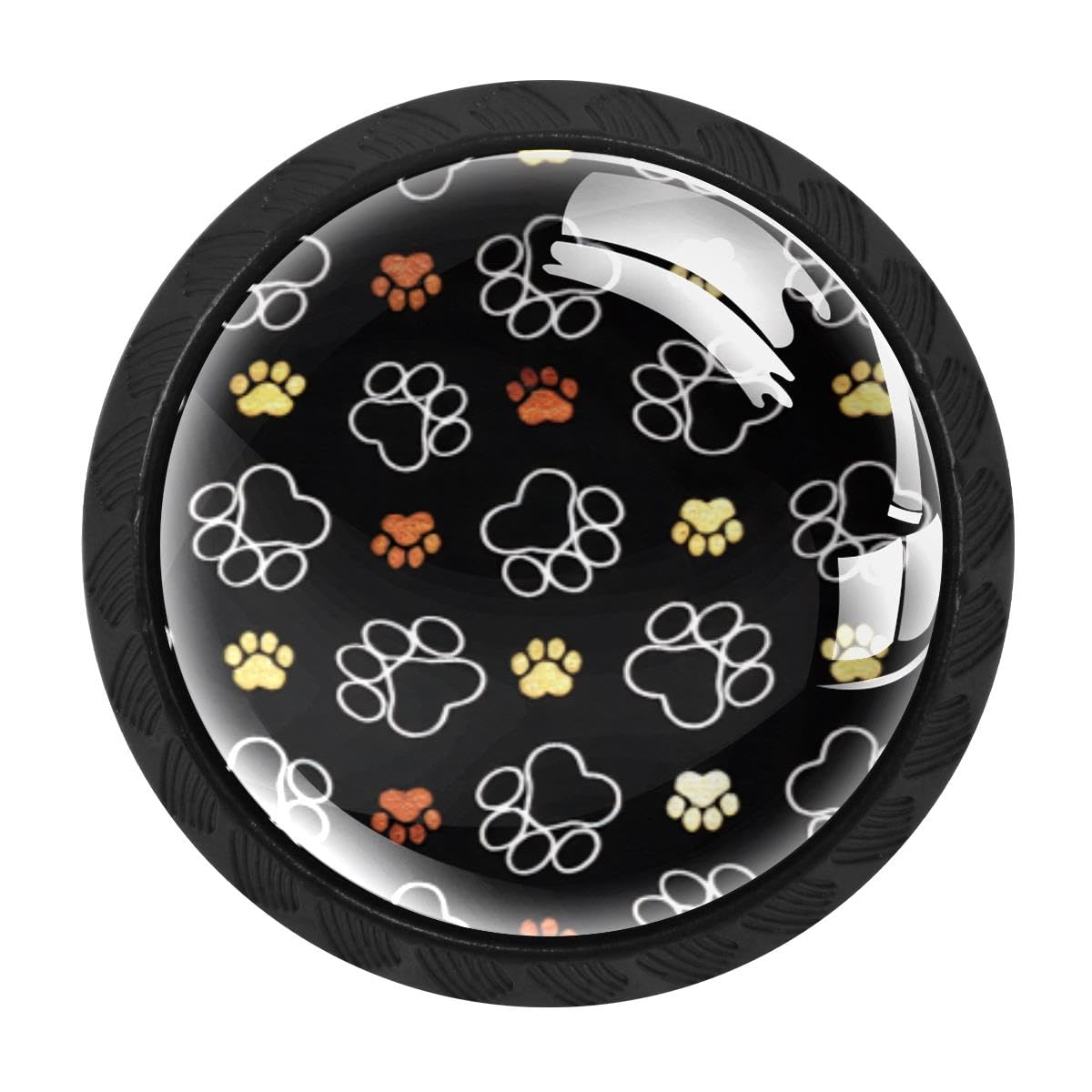 HEOEH 4 PCS Kitchen Cabinet Knobs, Dog Paws Drawer Knobs Dresser Handles