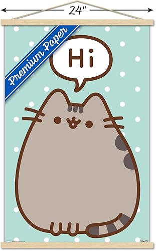 Miniatura 3 de Trends International Pusheen - Póster de pared de alta calidad, 22.375 x 34 pulgadas, paquete de impresión premium y colgador de madera de haya