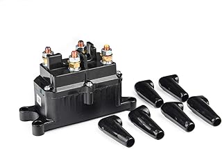 12V ATV Winch Solenoid Relay Contactor 250A for ATV UTV 2000-5000lbs Winch Warn 63070 62135 with 6 Protecting Caps