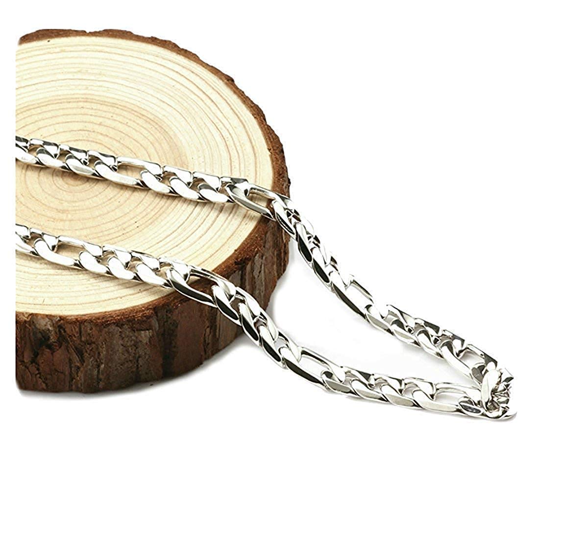 Dubai Collection14ct Gold Plated Figaro Necklace Chain for Men Women White Gold Edgy Hip Hop Classic Gift Real Solid Clasp