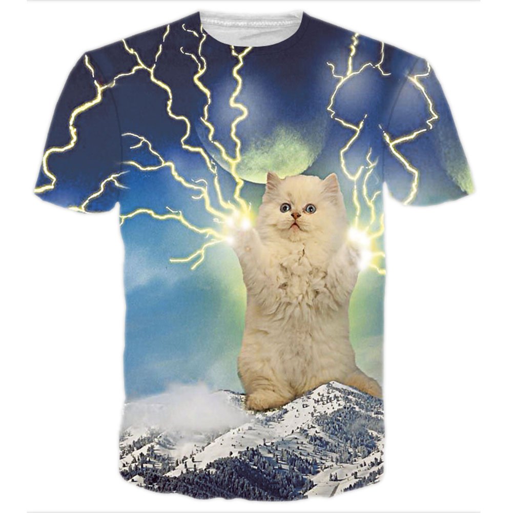 Unisex Thunder Cat Printed Graphic T Shirt Tops
