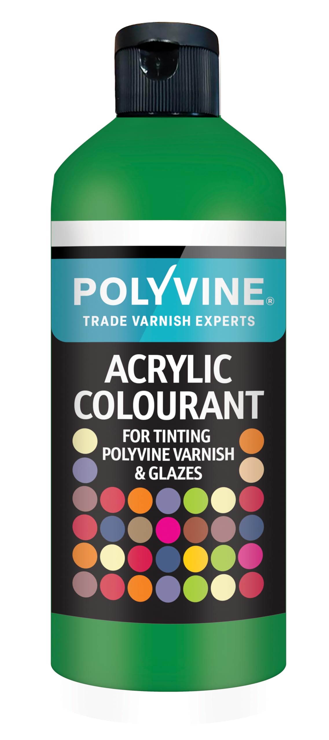 Polyvine Green 500G For Tinting Water Based Products - Easy Blend, Dense Liquid Pigment Colour Additive For Paint, Varnish, Filler, Grout, Cement, Emulsion, Masonry Paint & More - Green, 500G