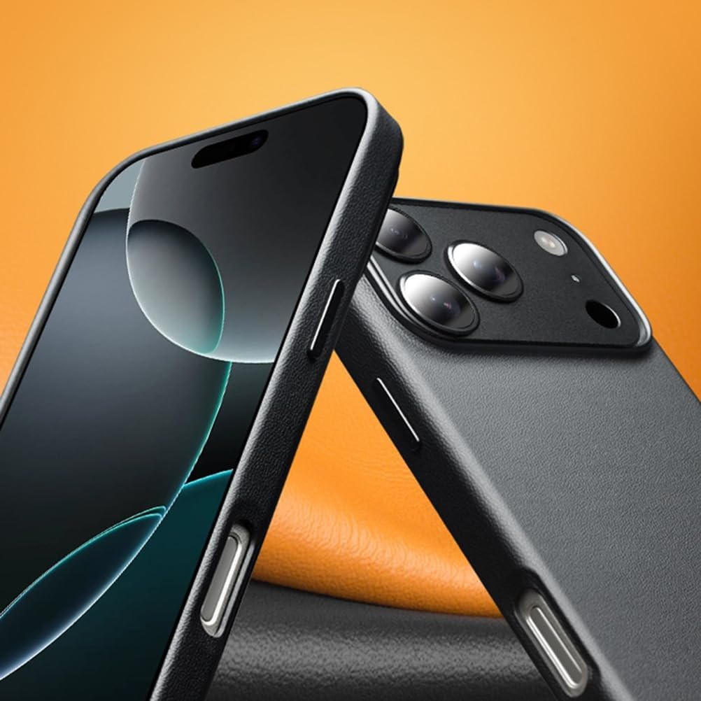 Etui do iPhone 17 Pro Max / 17 Pro / Air/17, skórzane etui ochronne na soczewki, bezprzewodowe etui do ładowania (17 Pro Max)