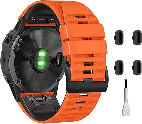 Compatible con Garmin Fenix 6X Quick Easy Fit 1.024in Correa de reloj de silicona suave de repuesto para Fenix 7XFenix 5XFenix 3Fenix 3
