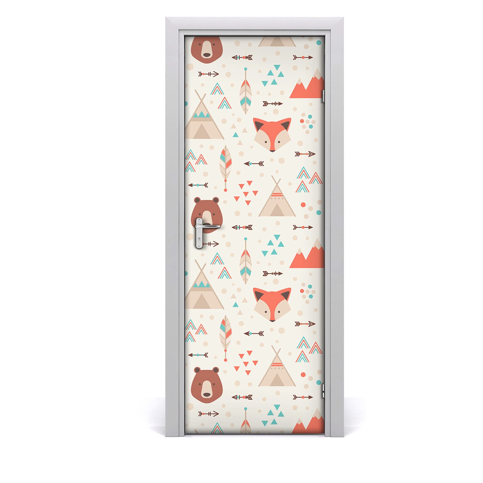 Décoration imperméable pour la porte animaux géométriques 77x200cm Coloray