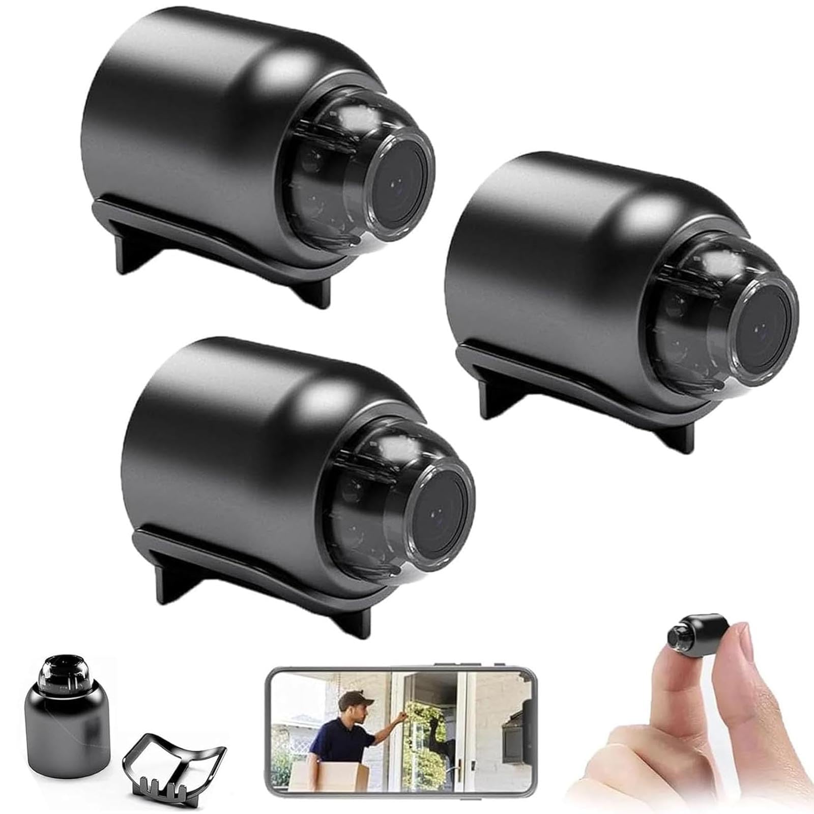 Cámara Ojo de Gato, Popolare Telecamera Occhio di Gatto per la Casa, Mini Telecamera Wifi Senza Fili 1080p con Visione Inclusa, Facile Installazione, Telecamera Visione Notturna per Casa, Ufficio