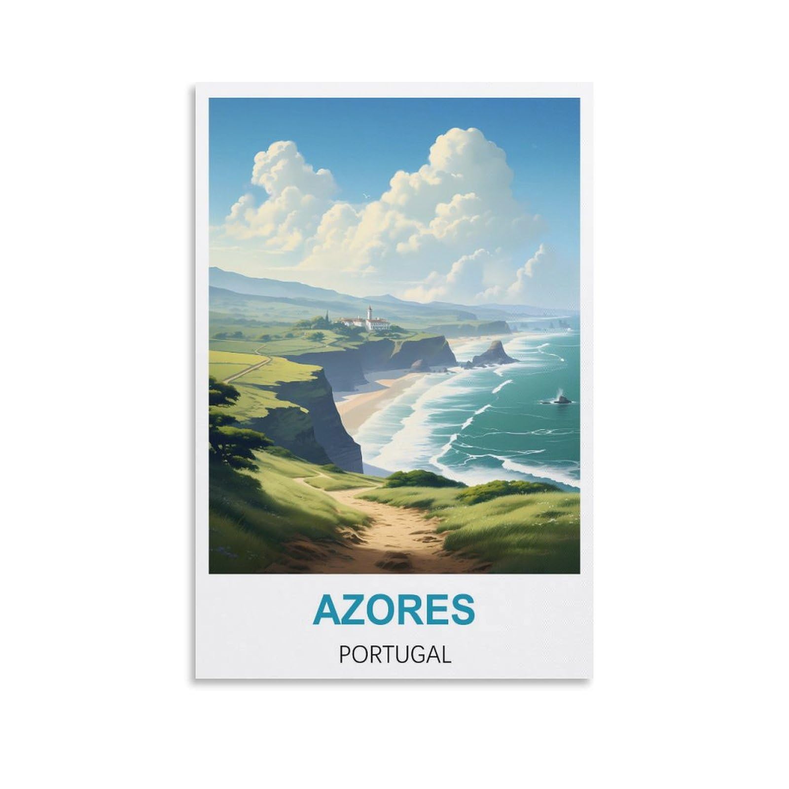 Vintage Metal Tin Signs,Azores Portugal,Travel Tin Signs Metal Poster Wall Decor Office Cafe Bathroom Badroom 30x40cm
