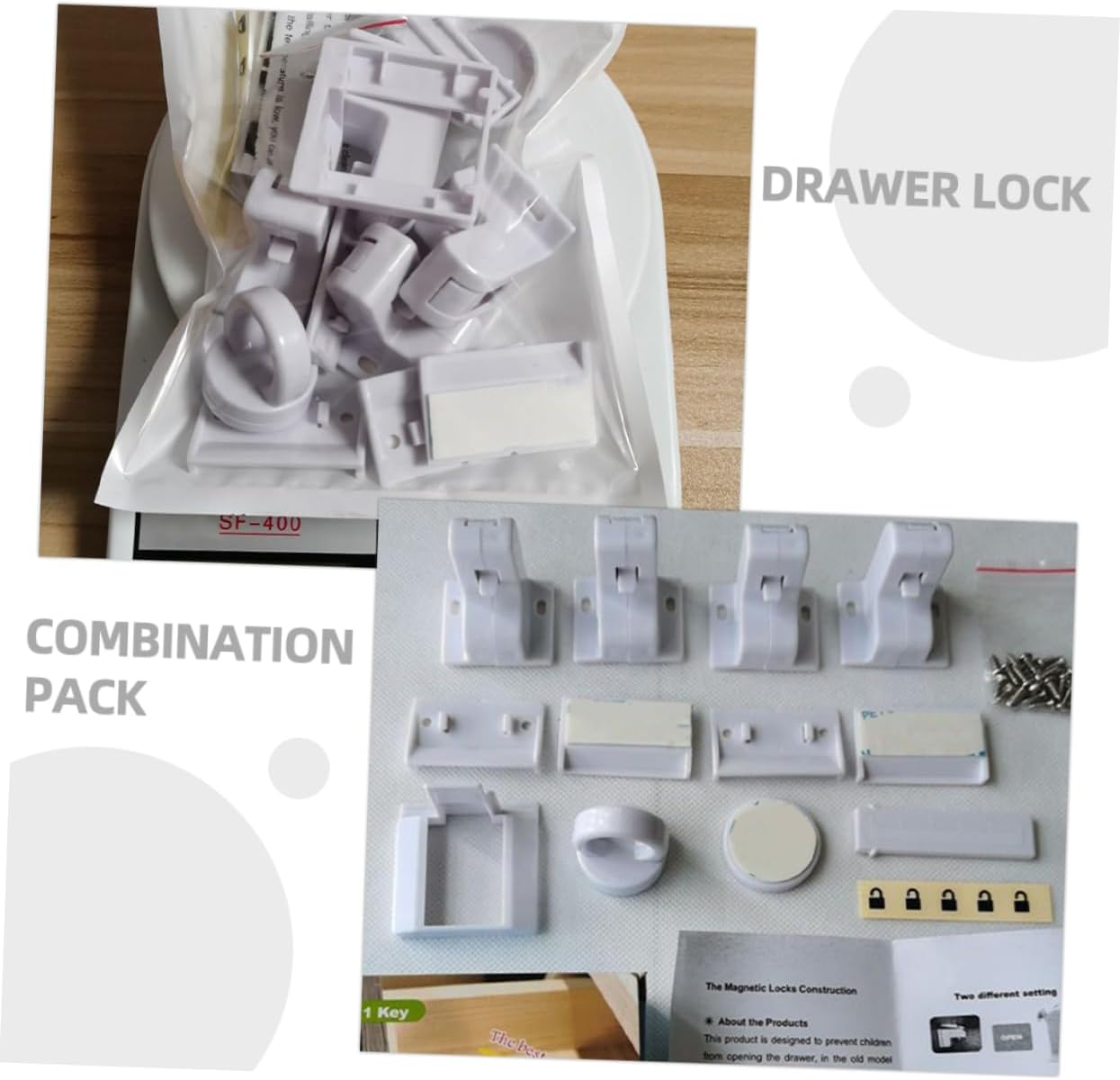 5sets Cabinet Safety Locks Childproof Cupboard Locks Easy Install Invisible Furniture-friendly