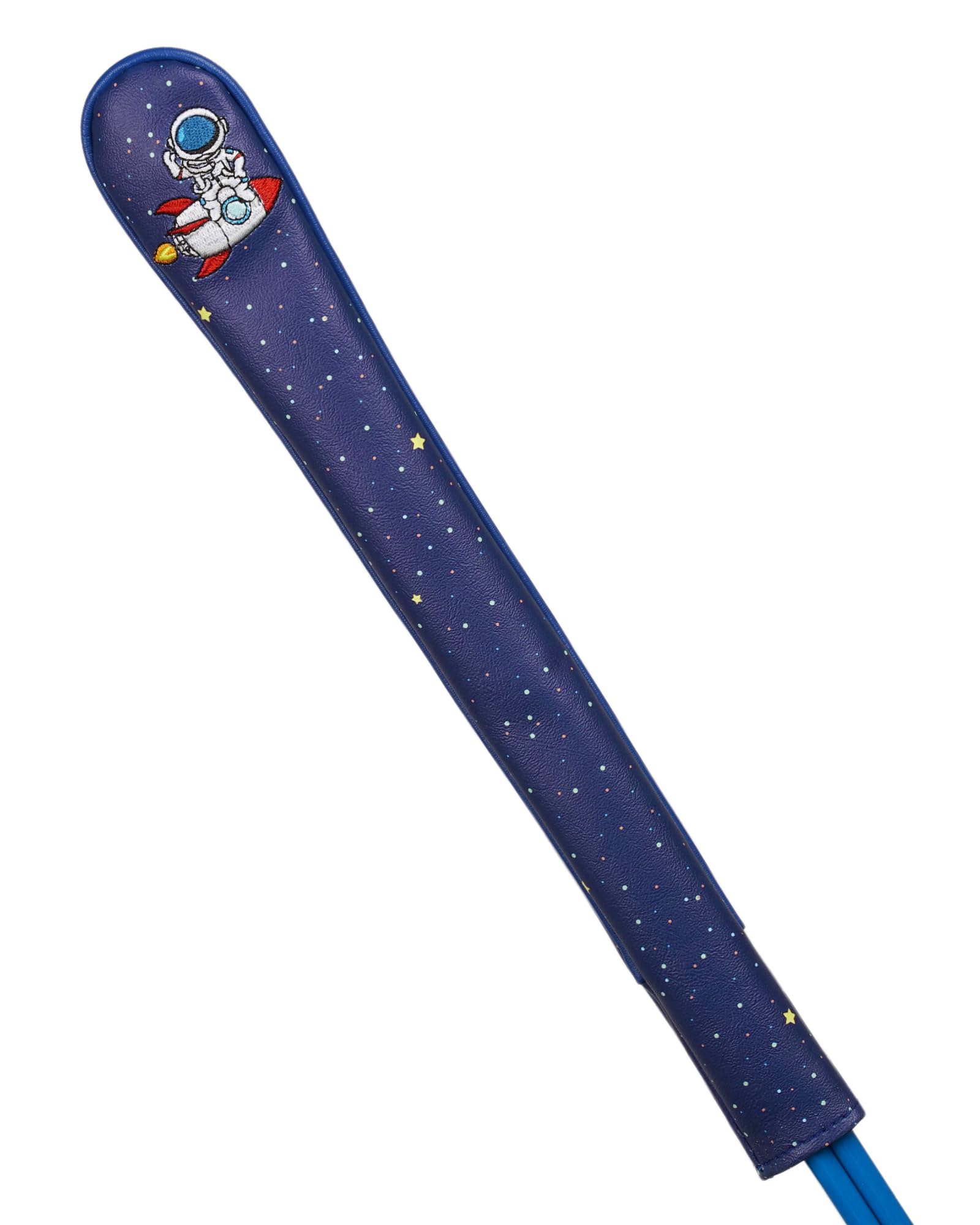 BIG TEETH Golf Alignment Stick Cover Holds at Least 2 Sticks, Golf Stick Cover Leather Cover for Alignment Sticks, Lucky Clover Alignment Case Holder Golf Club Protector (Astronaut)